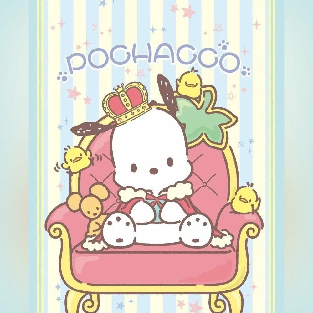 18K Gold 3D Pochacco Pave Diamond Pendant Necklace Sanrio Hello Kitty Kawaii